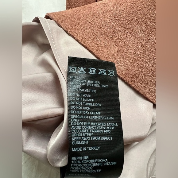 Reiss Pippa Dusty Pink Real Suede Mini Skirt US 2 UK 6 - Picture 7 of 7